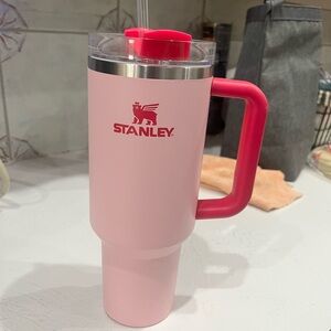 Stanley Pink Travel Mug with Red Handle